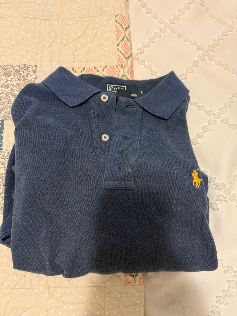 Polo by Ralph Lauren Navy Polo with Yellow Pony Logo